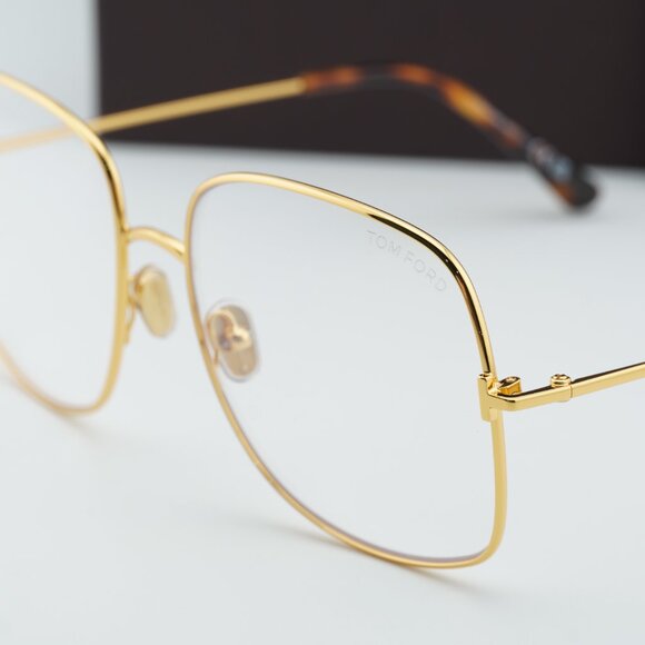Tom Ford FT6048-B 030 Square Eyeglasses 59mm - Gold/Blue Light Block - Picture 2 of 10